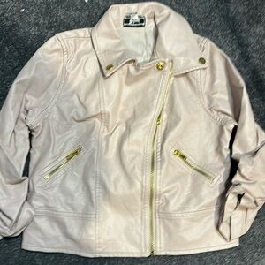 Designed by Disney Pink Faux Leather Jacket Girls  Size 6